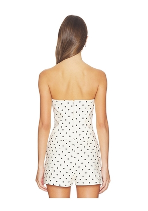 MAJORELLE Tori Linen Top in Black,Cream. Size XS. Also in S, M, L, XL.