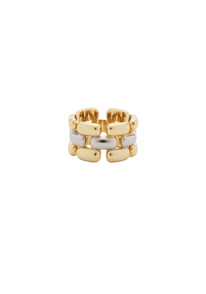 Luv AJ The Noir Link Ring in Metallic Gold. Size 7. Also in 5, 6, 8.