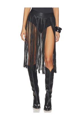 Kim Shui Short With Side Fringe in Black. Size S. Also in M.