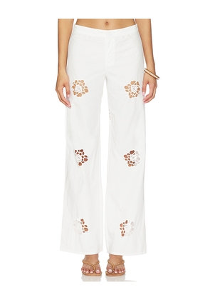 MORE TO COME Blanca Pant in White. Size XXS. Also in XS, S, M, L, XL.