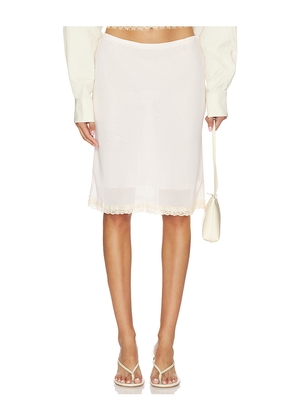 LIONESS Shoreline Midi Skirt in Ivory. Size XXS. Also in L.