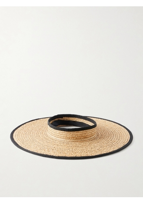 Gigi Burris - Ines Cotton-trimmed Straw Visor - Neutrals - One size
