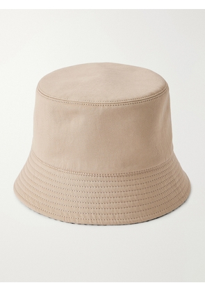Brunello Cucinelli - Reversible Embellished Checked Cotton And Linen-blend Twill Buckle Hat - Neutrals - S,M,L