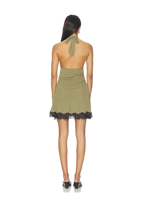 SOVERE Loni Mini Dress in Olive. Size S. Also in M, L.