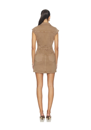 PAIGE Jaxsyn Denim Dress in Brown. Size 00. Also in 0, 10, 14, 2, 4, 6, 8.