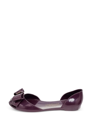 Ferragamo Pre-Owned bow-detail jelly flat pump - Purple