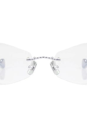 ANNA-KARIN KARLSSON Claw geometric-frame glasses - Silver