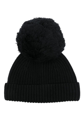 Jean Paul Gaultier pompom-embellished wool beanie - Black
