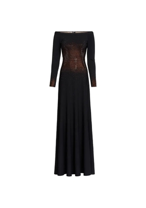 Elie Saab crystal-embellished maxi dress - Black