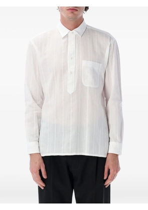 Salvatore Piccolo Alberto stripe-patterned chest-pocket polo shirt - White