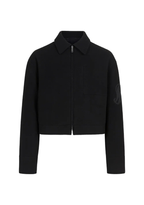 Jil Sander logo-embroidered cropped jacket - Black