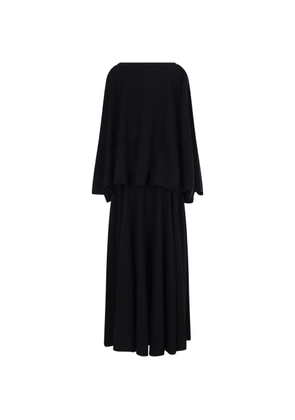 Balenciaga cape-back boat-neck dress - Black