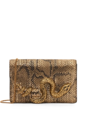 Roberto Cavalli snake-motif mini bag - Gold
