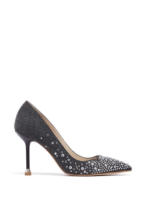 LIU JO denim rhinestone-embellished pumps - Grey