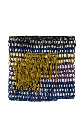 House Of The Very Islands Drew abstract-design knitted scarf - Blue