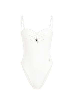 Blumarine cut-out dolphin-pendant swimsuit - White