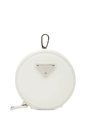 Prada Pre-Owned 2013-2026 Spazzolato Round Bag Charm coin pouch - White
