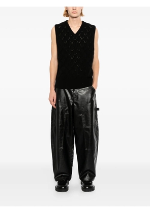 TEAM WANG design Reset wide-leg trousers - Black