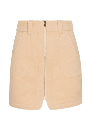HEVRON Nora zip-up mini skirt - Neutrals