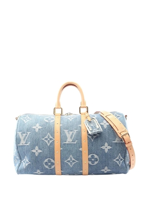 Louis Vuitton Pre-Owned 2010-2026 Monogram Denim Studded Keepall Bandouliere 45 travel bag - Blue