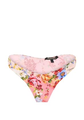 Roberto Cavalli floral-print logo-plaque bikini bottoms - Pink
