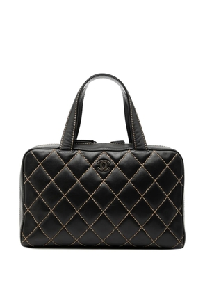 CHANEL Pre-Owned 2000-2002 CC Lambskin Wild Stitch handbag - Black