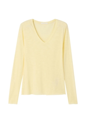 American Vintage Jacksonville long-sleeve V-neck T-shirt - Yellow