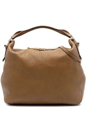 Burberry Pre-Owned 2000-2017 Grained Calfskin Heritage Ledbury Convertible Hobo satchel - Brown