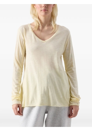 American Vintage Jacksonville long-sleeve V-neck T-shirt - Yellow