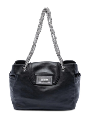 CHANEL Pre-Owned 2008-2009 Large Lambskin Mademoiselle Lock Jewelry Chain tote bag - Black