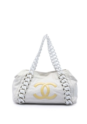 CHANEL Pre-Owned 2006-2008 Calfskin Modern Chain Rhodoid East West tote bag - White