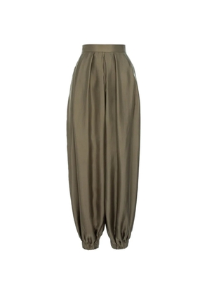 MANURÍ Bazar pleated silk trousers - Green