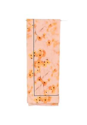 Marc O'Polo floral-print frayed scarf - Orange