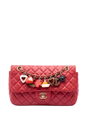 CHANEL Pre-Owned 2010-2011 Medium Classic Lambskin Marine Charms Single Flap shoulder bag - Red