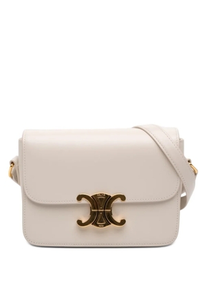 Celine Pre-Owned 2024 Teen Shiny Calfskin Triomphe crossbody bag - White