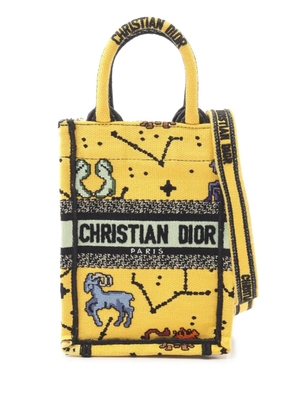 Christian Dior Pre-Owned 2010-2026 Mini Embroidered Canvas Vertical Book Tote satchel - Yellow