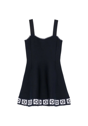 Maje crochet-trim knitted mini dress - Blue