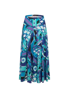 PUCCI geometric-print cotton skirt - Blue