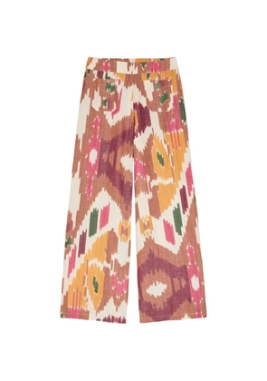 Emporio Sirenuse ikat-print wide-leg trousers - Pink