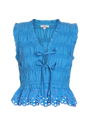 Rails shirred broderie-anglaise top - Blue