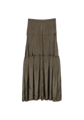 ASPESI tiered crinkled-finish maxi skirt - Green