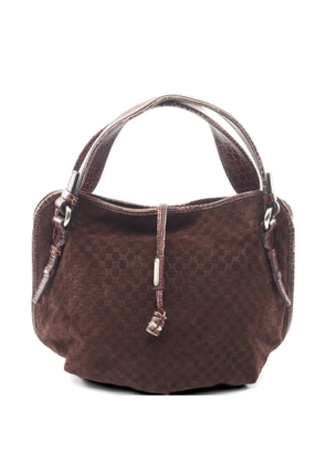 Celine Pre-Owned 2000s Macadam croc-embossed shoulder bag - Brown