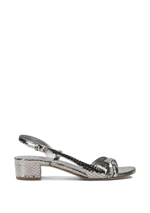 Del Carlo snake-effect leather sandals - Silver