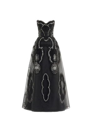 Gemy Maalouf embroidered strapless dress - Black