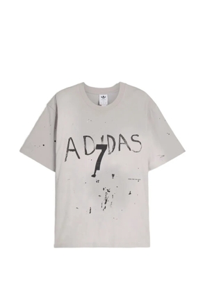 adidas x Song for the Mute 007 logo-print paint-splatter T-shirt - Grey