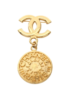 CHANEL Pre-Owned 1986-1988 CC logo brooch - Gold