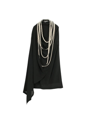 Junya Watanabe Comme des Garçons Pre-Owned 2000s faux-pearl asymmetric dress - Black