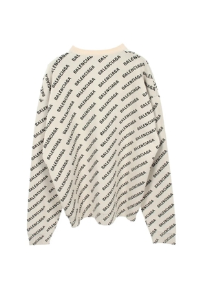 Balenciaga Pre-Owned 2010s logo-pattern sweater - Neutrals