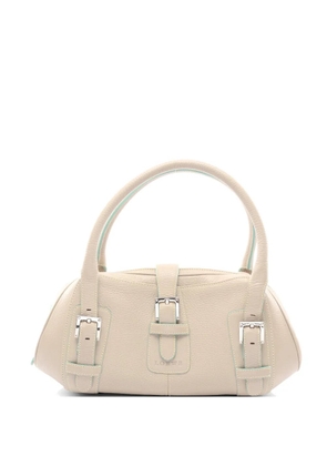 Loewe Pre-Owned 2000s buckled leather shoulder bag - Neutrals