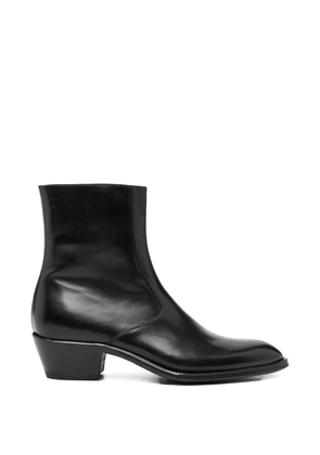ERALDO side-zip leather ankle boots - Black